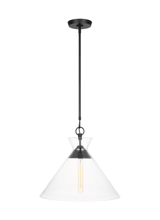 Visual Comfort Studio Chapman & Myers Atlantic Wide Pendant in Aged Iron CP1031AI