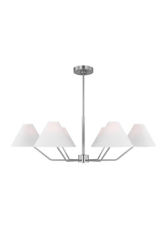 Visual Comfort Studio Drew & Jonathan Burke Large Chandelier in Brushed Steel DJC1016BS