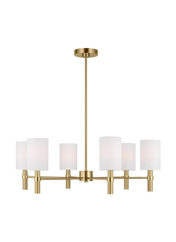 Visual Comfort Studio Drew & Jonathan Scott Manor Large Chandelier in Satin Brass DJC1146SB