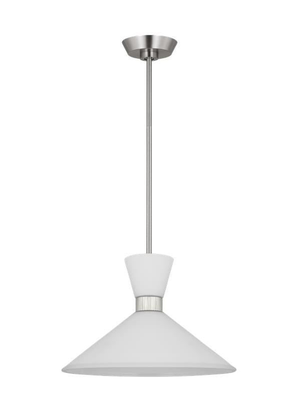 Visual Comfort Studio Drew & Jonathan Belcarra Medium Pendant in Brushed Steel DJP1091BS