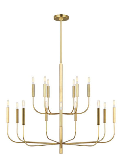 Visual Comfort Studio Ellen DeGeneres Brianna Large Two-Tier Chandelier in Burnished Brass EC10015BBS