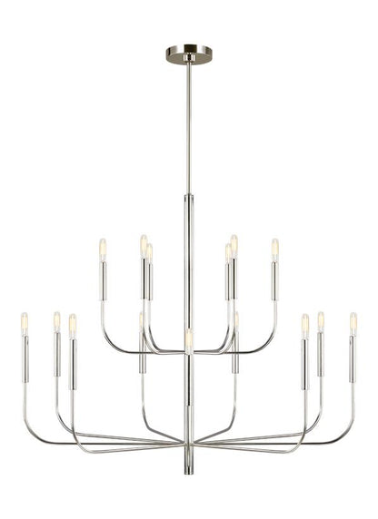 Visual Comfort Studio Ellen DeGeneres Brianna Large Two-Tier Chandelier in Polished Nickel EC10015PN