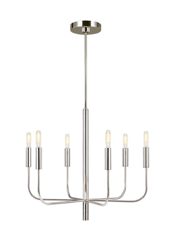 Visual Comfort Studio Ellen DeGeneres Brianna Small Chandelier in Polished Nickel EC1006PN