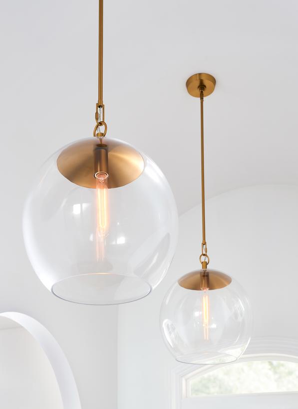 Visual Comfort Studio Chapman & Myers Atlantic Round Pendant in Burnished Brass CP1041BBS