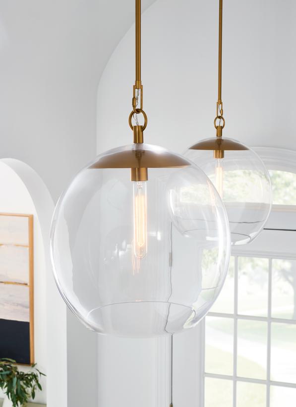 Visual Comfort Studio Chapman & Myers Atlantic Round Pendant in Burnished Brass CP1041BBS