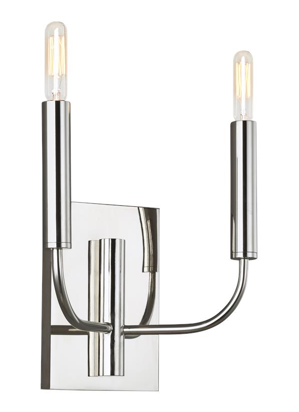 Visual Comfort Studio Ellen DeGeneres Brianna Double Sconce in Polished Nickel EW1002PN