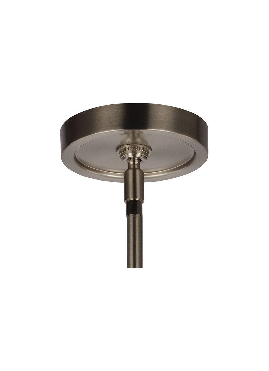 OPEN BOX NEW:  Generation Lighting Jonah Period Uptown 6 Light Chandelier in Satin Nickel / Chrome F2985/6SN/CH