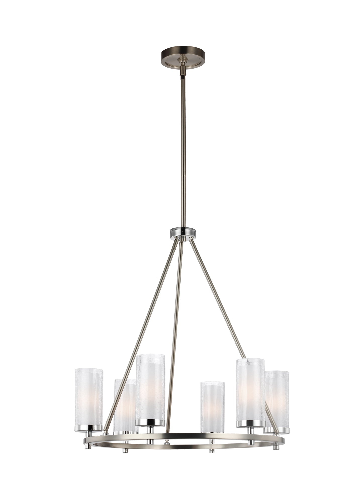 Generation Lighting Jonah Medium Chandelier in Satin Nickel / Chrome F2985/6SN/CH