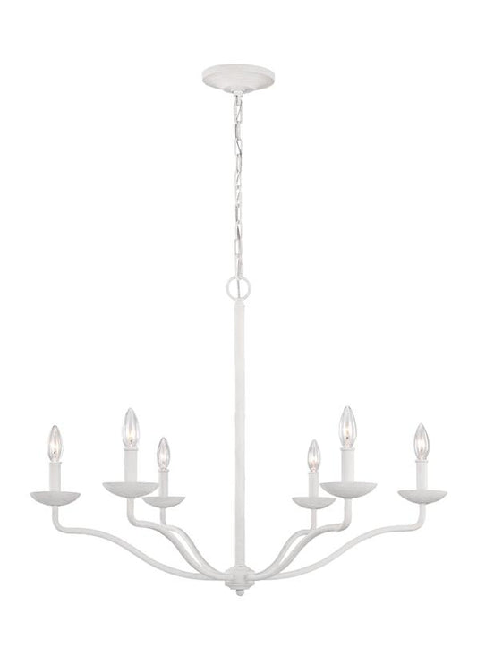 Visual Comfort Studio Sean Lavin Annie Medium Chandelier in Plaster White F3130/6PSW