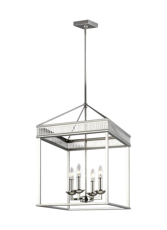 Visual Comfort Studio Sean Lavin Woodruff Small Lantern in Polished Nickel F3275/4PN