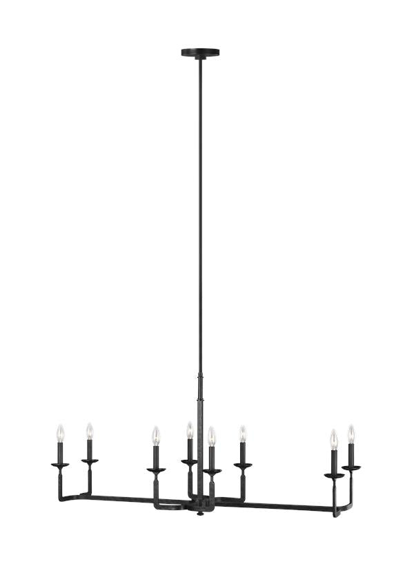 Generation Lighting Ansley Linear Chandelier in Aged Iron F3292/8AI