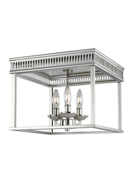 Visual Comfort Studio Sean Lavin Woodruff Flush Mount in Polished Nickel FM521PN