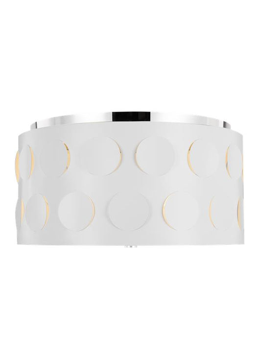 Visual Comfort Studio kate spade new york Dottie Medium Flush Mount in Polished Nickel KSF1013PN