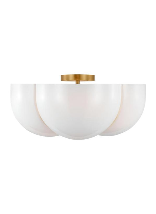 Visual Comfort Studio Christiane Lemieux Cheverny Large Semi-Flush Mount in Burnished Brass LXF1004BBS