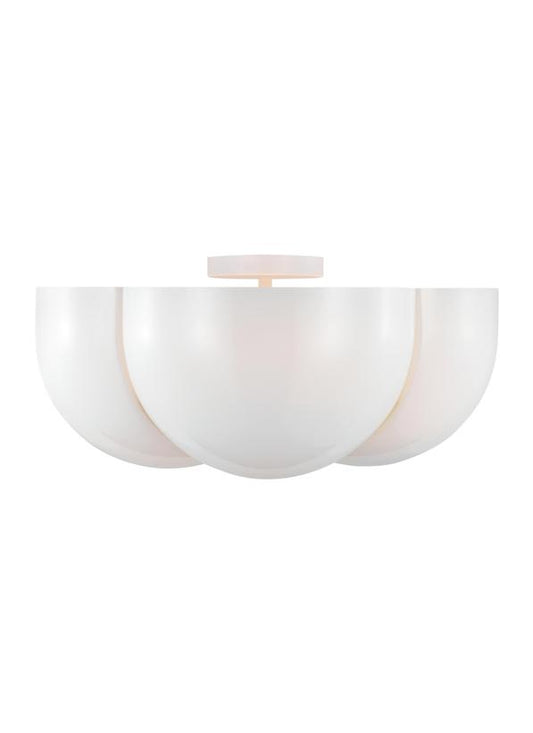 Visual Comfort Studio Christiane Lemieux Cheverny Large Semi-Flush Mount in Matte White LXF1004MWT