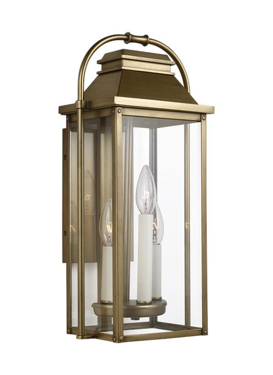 Visual Comfort Studio Sean Lavin Wellsworth Small Lantern in Painted Distressed Brass OL13200PDB