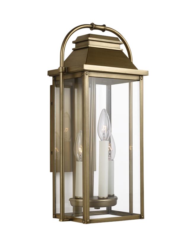 Visual Comfort Studio Sean Lavin Wellsworth Small Lantern in Painted Distressed Brass OL13200PDB