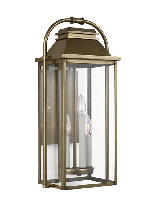 Visual Comfort Studio Sean Lavin Wellsworth Medium Lantern in Painted Distressed Brass OL13201PDB