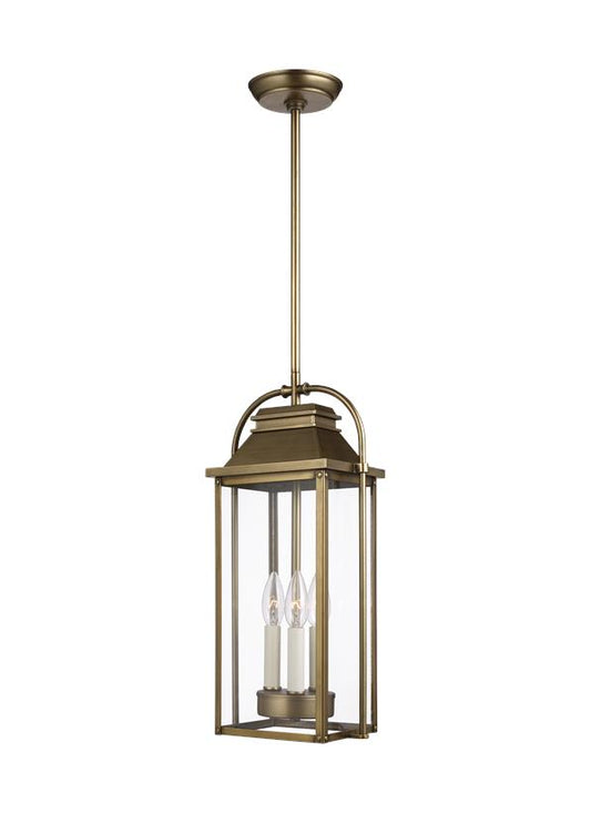 Visual Comfort Studio Sean Lavin Wellsworth Pendant in Painted Distressed Brass OL13209PDB