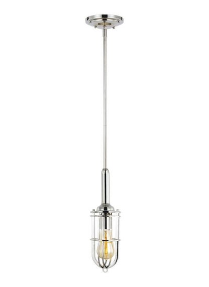 Generation Lighting Urban Renewal Closed Cage Pendant in Polished Nickel P1240PN