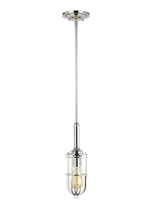 Generation Lighting Urban Renewal Closed Cage Pendant in Polished Nickel P1240PN