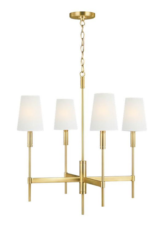 Visual Comfort Studio Thomas O'Brien Beckham Classic Medium Chandelier in Burnished Brass TC1034BBS