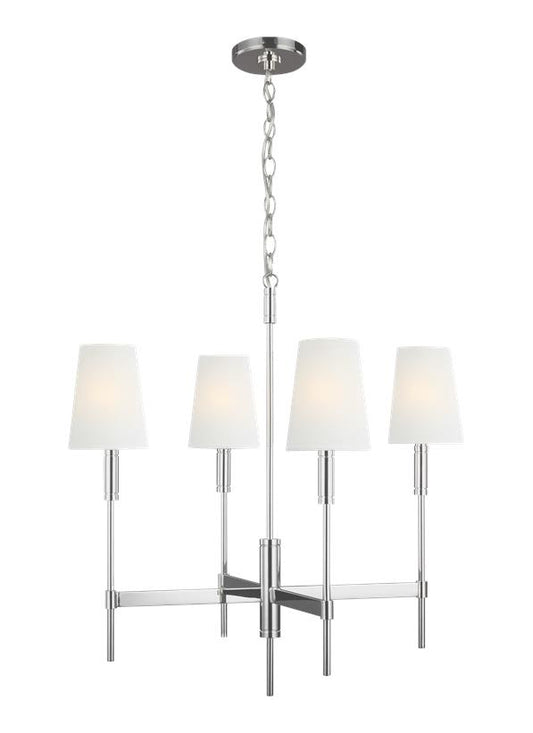 Visual Comfort Studio Thomas O'Brien Beckham Classic Medium Chandelier in Polished Nickel TC1034PN