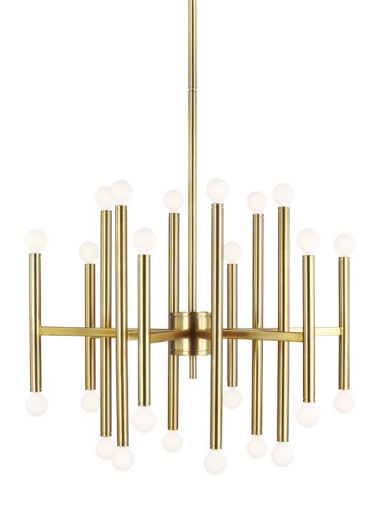 Visual Comfort Studio Thomas O'Brien Beckham Modern Large Chandelier in Burnished Brass TC10624BBS