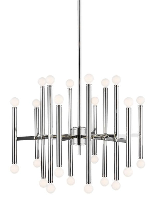 Visual Comfort Studio Thomas O'Brien Beckham Modern Large Chandelier in Polished Nickel TC10624PN