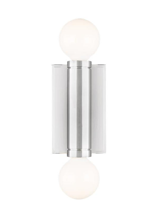 Visual Comfort Studio Thomas O'Brien Beckham Modern Double Sconce in Polished Nickel TW1042PN