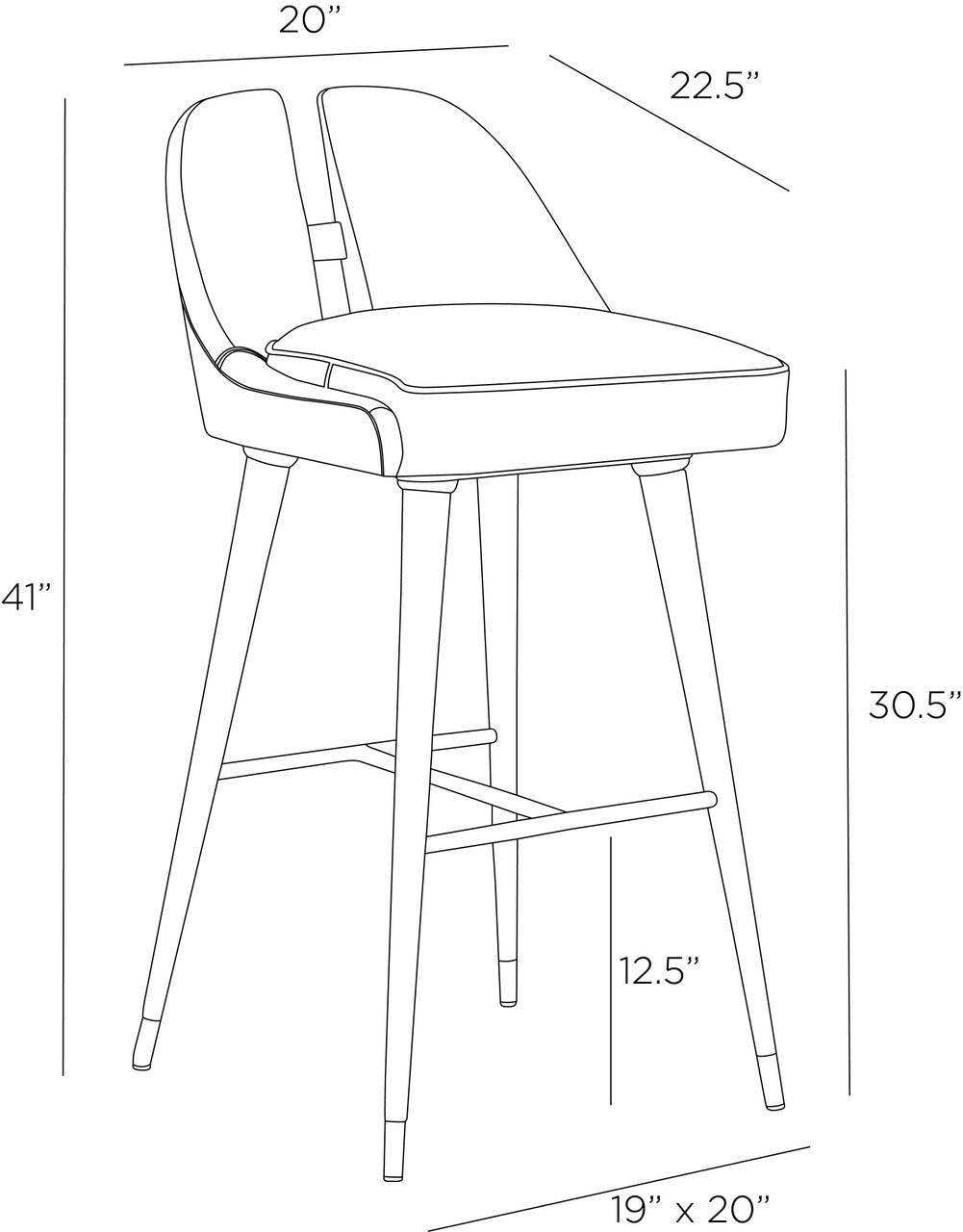 Arteriors Home Crowley Bar Stool FSI12