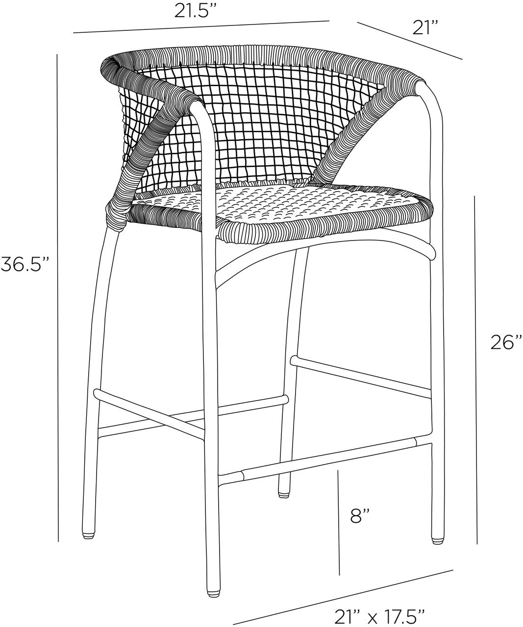 Arteriors Home Enzo Outdoor Counter Stool FSS01