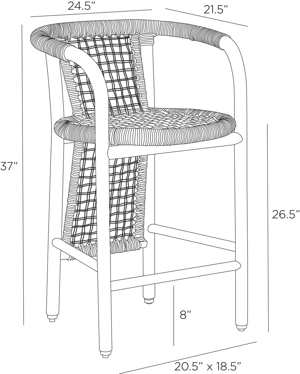 Arteriors Home Chapman Outdoor Counter Stool FSS03