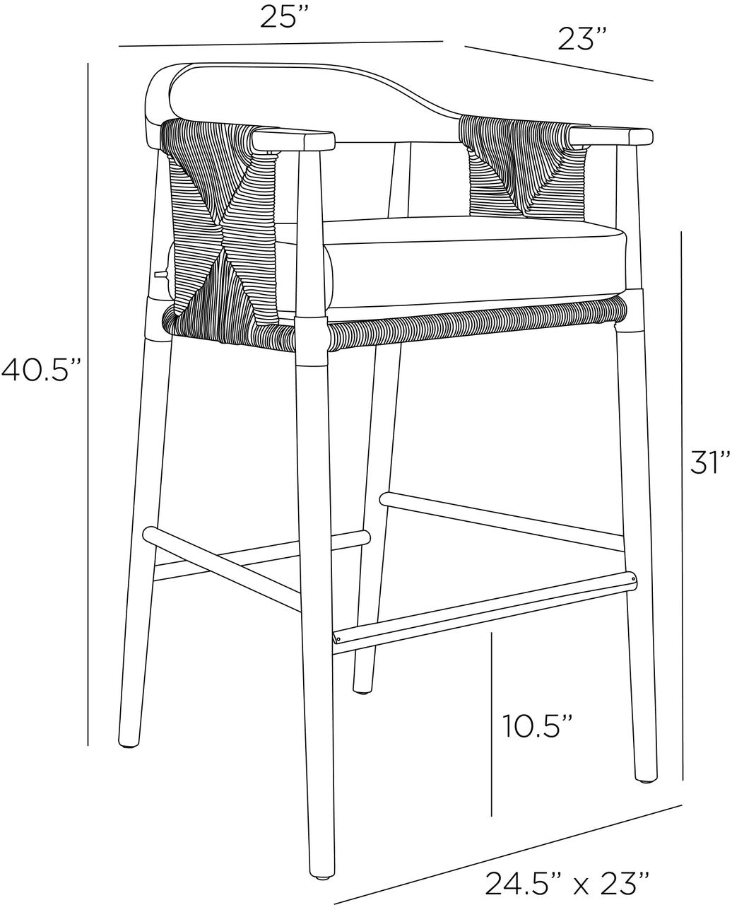 Arteriors Home Estes Outdoor Bar Stool FSS05