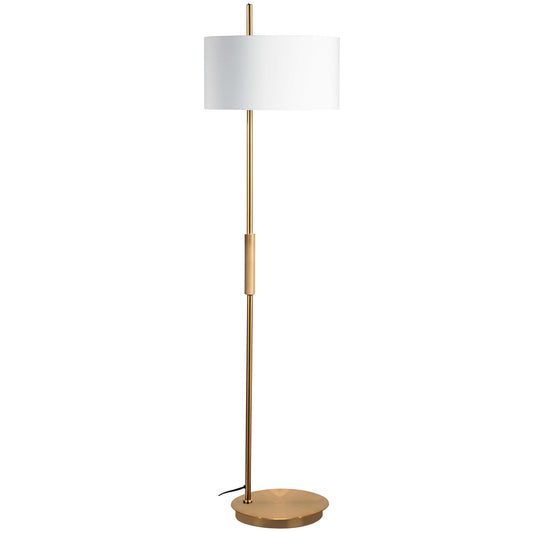 Dainolite 1 Light Incandescent FloorLamp, Aged Brass w/ White Shade FTG-622F-AGB-WH