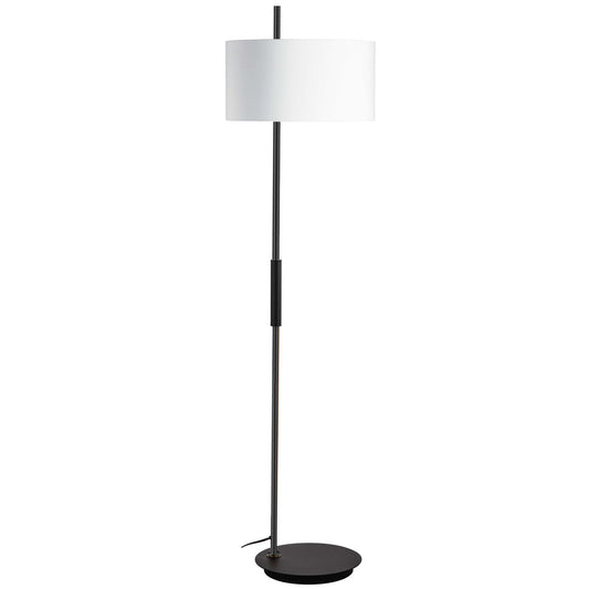 Dainolite 1 Light Incandescent Floor Lamp, Matte Black w/ White Shade FTG-622F-MB-WH