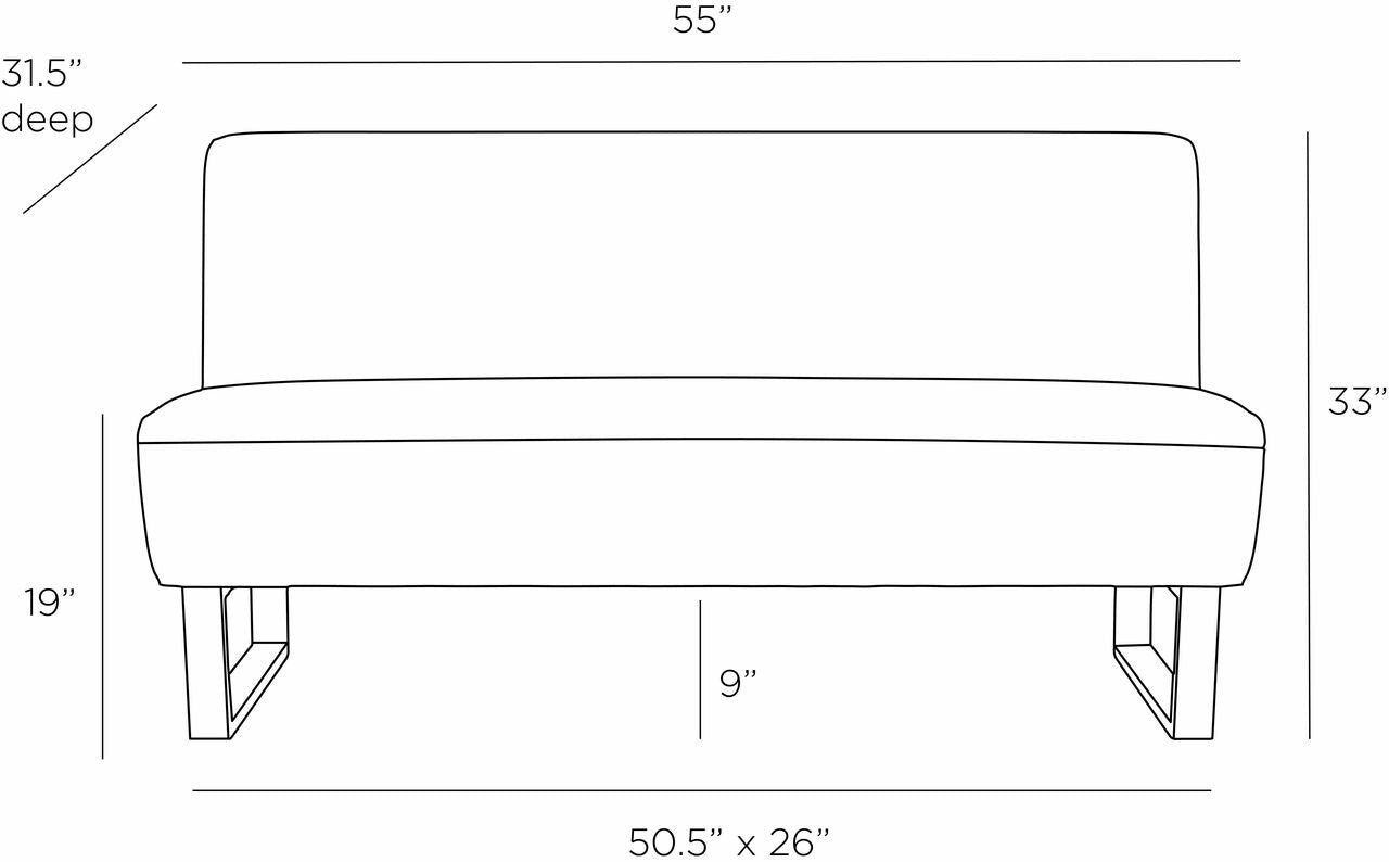 Arteriors Home Valeswood Settee Platinum Tweed Dark Walnut FTU01