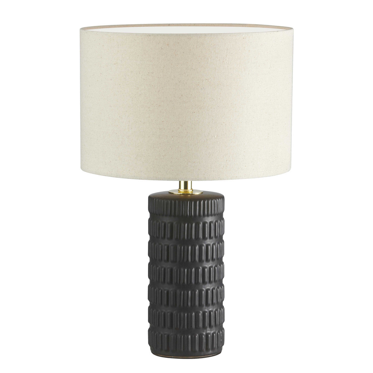 Dainolite 1 Light Incandescent Table Lamp Matte Black with Black Gold Shade FTY-181T-MB-BG