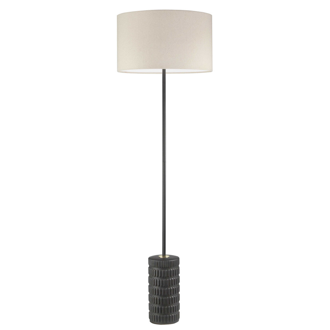 Dainolite 1 Light Incandescent Floor Lamp Matte Black with Black Gold Shade FTY-551F-MB-BG