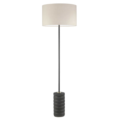 Dainolite 1 Light Incandescent Floor Lamp Matte Black with Black Gold Shade FTY-551F-MB-BG