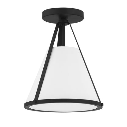 Crystorama Fulton 1 Light Black Semi Flush Mount FUL-900-BK_CEILING