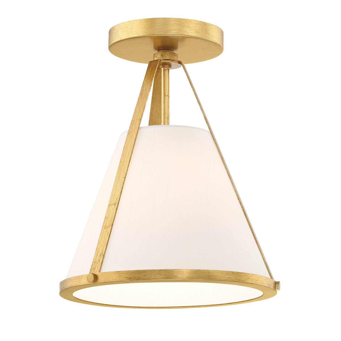 Crystorama Fulton 1 Light Antique Gold Semi Flush Mount FUL-900-GA_CEILING