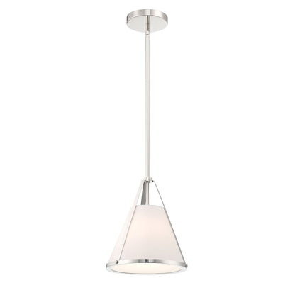 Crystorama Fulton 1 Light Polished Nickel Pendant FUL-900-PN