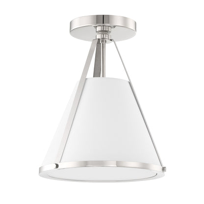 Crystorama Fulton 1 Light Polished Nickel Semi Flush Mount FUL-900-PN_CEILING