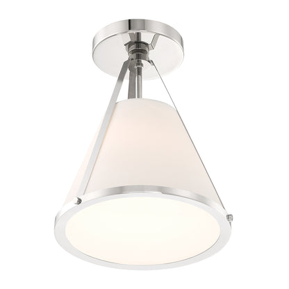 Crystorama Fulton 1 Light Polished Nickel Semi Flush Mount FUL-900-PN_CEILING