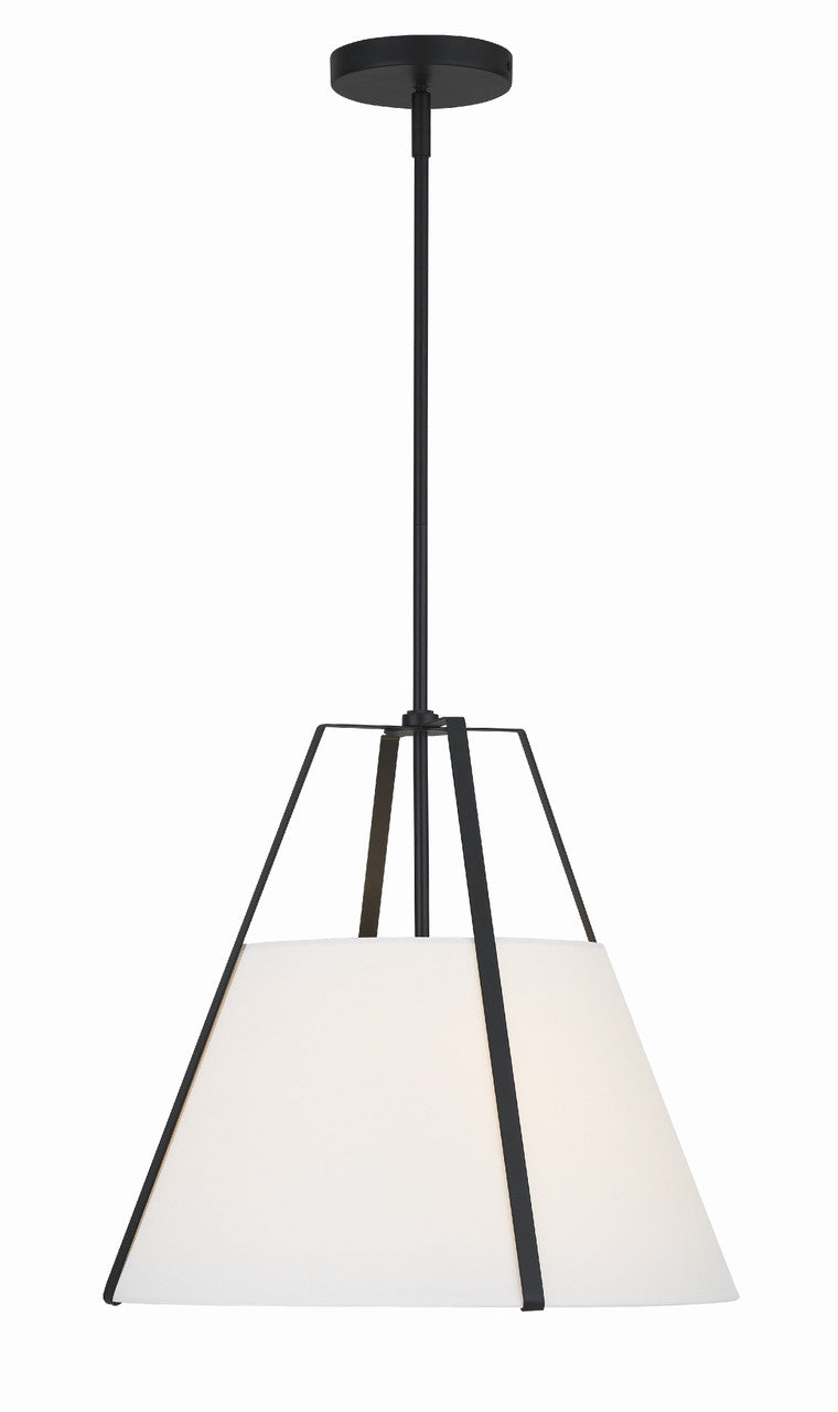 Crystorama Fulton 3 Light Black Pendant FUL-904-BK