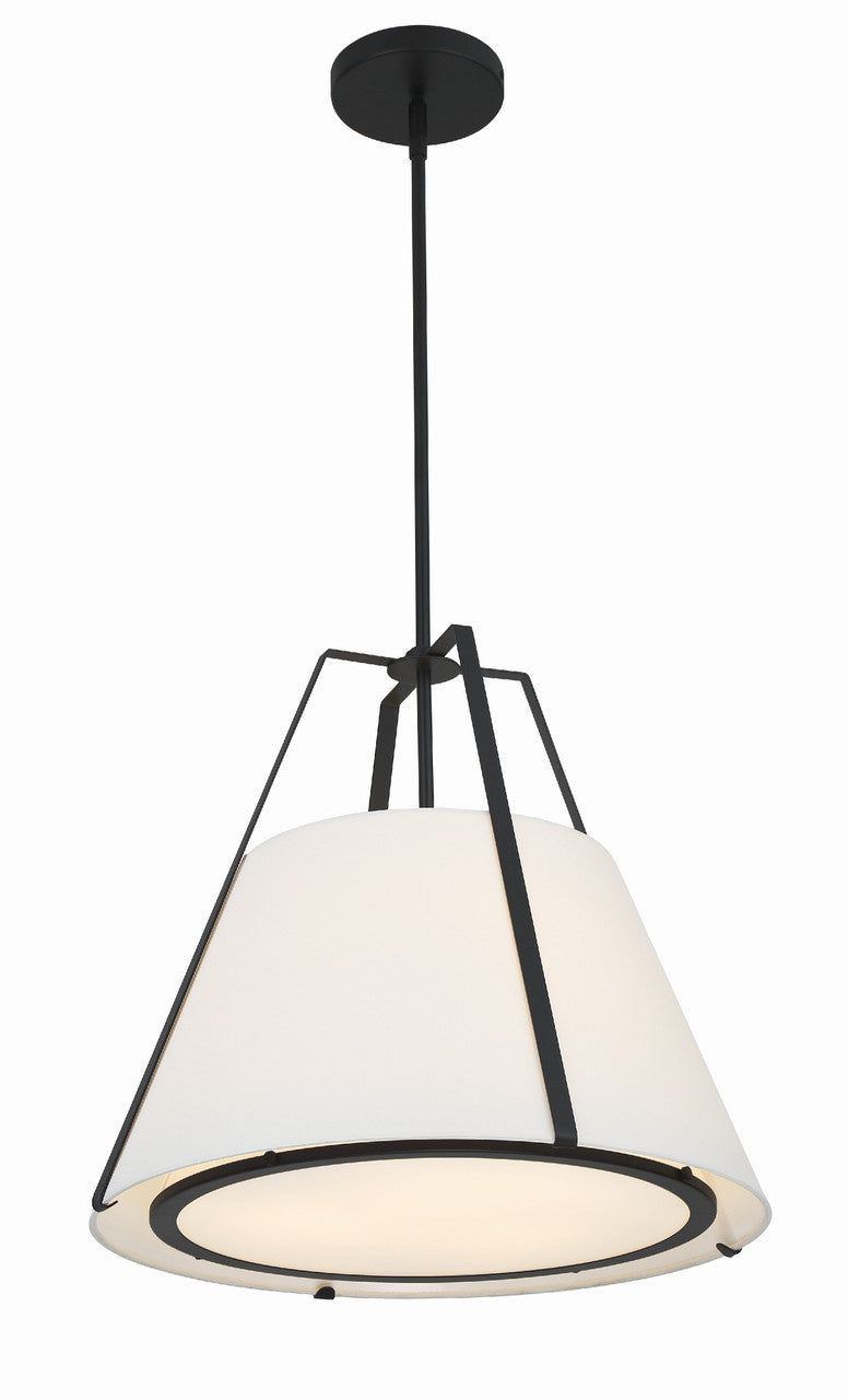 Crystorama Fulton 3 Light Black Pendant FUL-904-BK