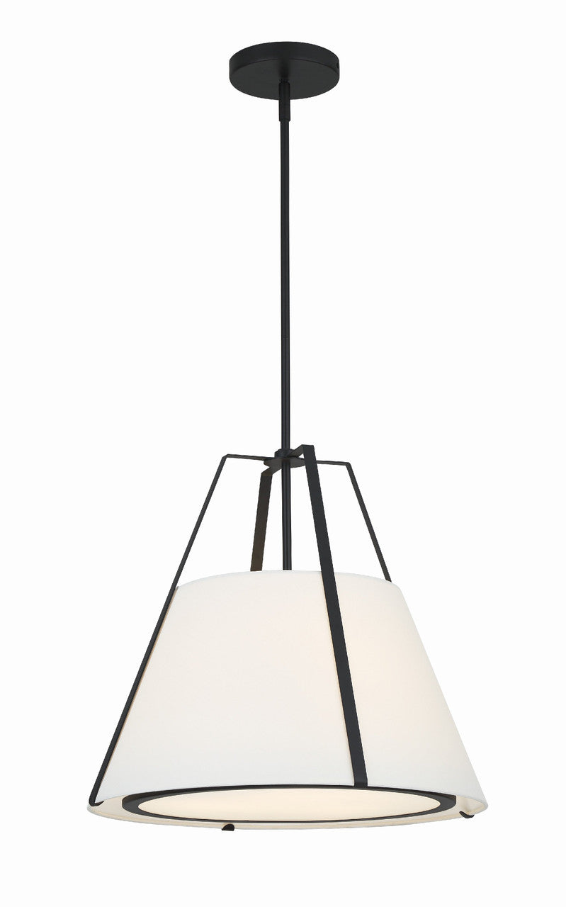 Crystorama Fulton 3 Light Black Pendant FUL-904-BK