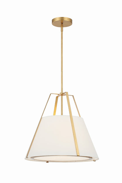 Crystorama Fulton 3 Light Antique Gold Pendant FUL-904-GA