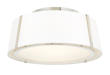 Crystorama Fulton 3 Light Polished Nickel Ceiling Mount FUL-905-PN